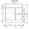 YORK SLIMLINE FLOOR STANDING VANITY 900mm