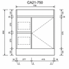 YORK SLIMLINE FLOOR STANDING VANITY 750mm