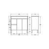 POLAR SLIMLINE LEFT HAND 900x370 FLOOR STANDING PVC VANITY