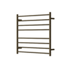 MIRAGE 8 BAR WIDE HEATED TOWEL RAIL 750MM X 700MM - ANTIQUE BRAS