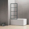 HANK SILK PRINTED GRILLS FIXED BATHTUB SCREEN 700mm - MATTE BLACK