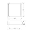 100mm SQUARE TILE INSERT FLOOR WASTE 80mm OUTLET - MATTE BLACK