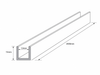 U CHANNEL FOR 10mm GLASS 2000mm - BRUSHED NICKEL