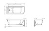 MODICA 1500 LEFT CORNER BATH GLOSS WHITE