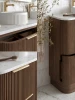 HAVANA FLUTED 1800mm SABLE WALNUT FLOORSTANDING CURVED VANITY