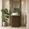 HAVANA FLUTED 600mm SABLE WALNUT FLOORSTANDING CURVE VANITY