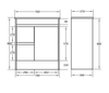POLAR SLIMLINE LEFT HAND 750x370 FLOOR STANDING PVC VANITY
