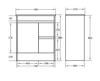 POLAR SLIMLINE RIGHT HAND 750x370 FLOOR STANDING PVC VANITY