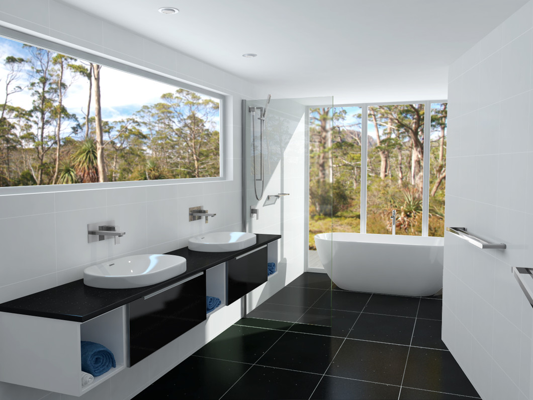 Inviting the great outdoors into your bathroom.