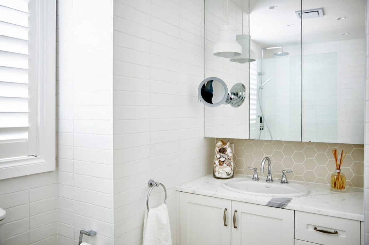 large bathroom cabinet with mirror