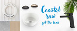 Get the coastal raw look with WHO Bathroom Warehouse