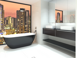 Sophisticated urban bathroom. Big-city style.