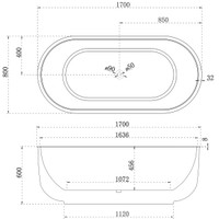 MAYFAIR FREESTANDING BATH 1700 MATTE WHITE 