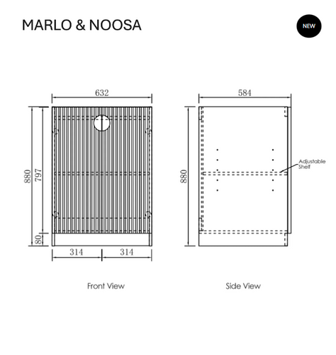 LAUNDRY BASE CABINET 630 - MARLO MATTE BLACK