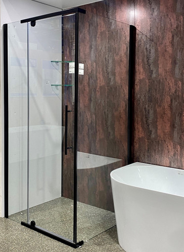 ELLY BLACK SEMI FRAMELESS SHOWER 900X1000