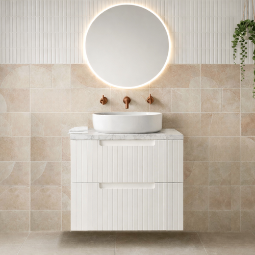 ALEXANDRA MATTE WHITE WALL HUNG VANITY DD 600