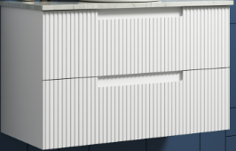 ALEXANDRA MATTE WHITE WALL HUNG VANITY DD 600