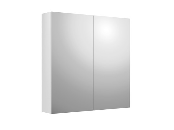 Side Hinged 750 Mirror Cabinet (White Gloss) - 11288