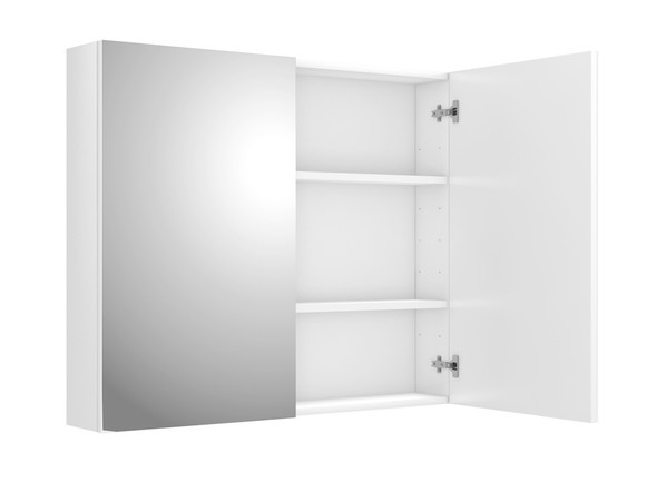 Side Hinged 900 Mirror Cabinet (White Gloss) - 11289