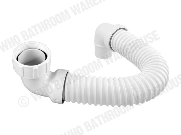 Flexi Dinger Bath Kit with 40mm Nut Waste Plumbing (White)