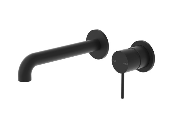 Mecca Two Piece Wall Mixer & Spout Tap (Matt Black) - 14246