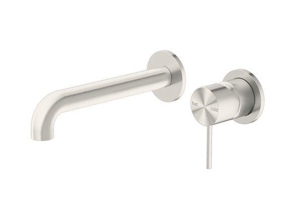 Mecca Two Piece Wall Mixer & Spout Tap (Brushed Nickel) - 14247