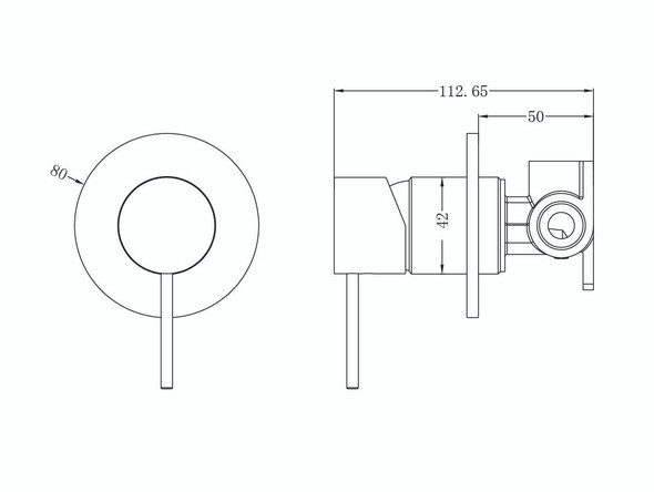 Mecca Bottom Lever Wall Mixer Tap (Brushed Nickel) - 14282