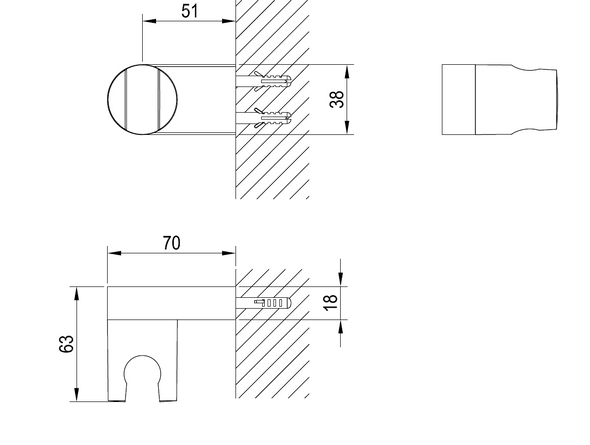 Adjustable shower hook Chrome