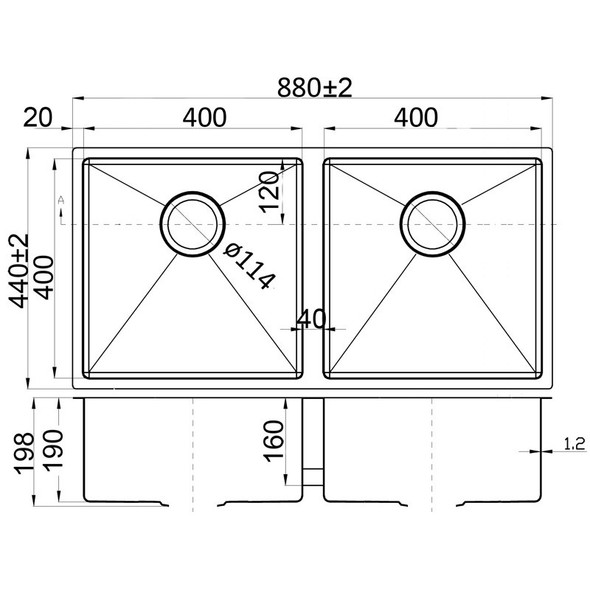 New Eden Double Bowl Kitchen Sink 880mm x 440mm