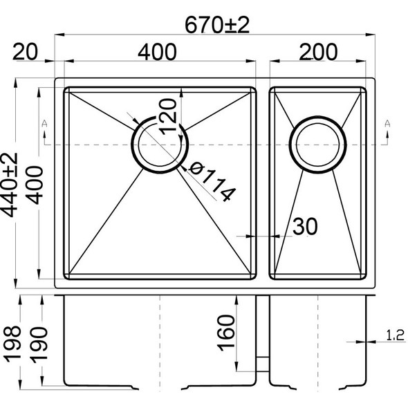 New Eden Double Bowl Kitchen Sink 670 x 440mm Stainless Steel