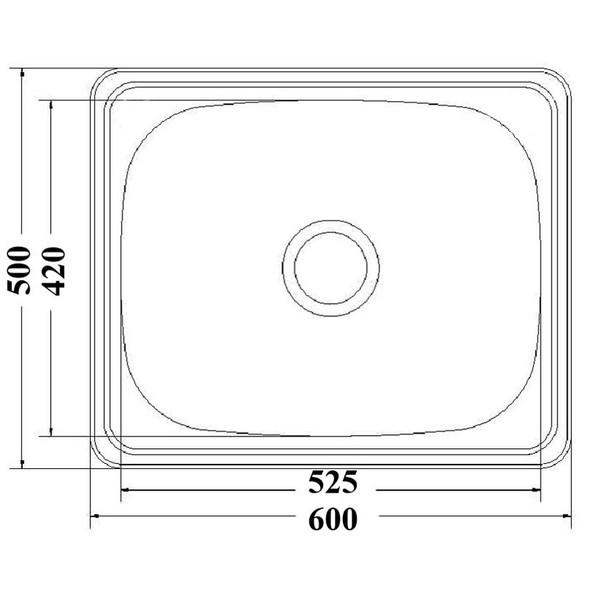 45L Drop-in Laundry Sink No Tap Holes 600 x 500mm