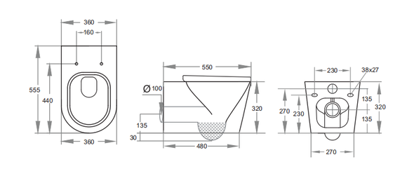 KDK302 Concealed Cistern Toilet (Wall Hang Pan)