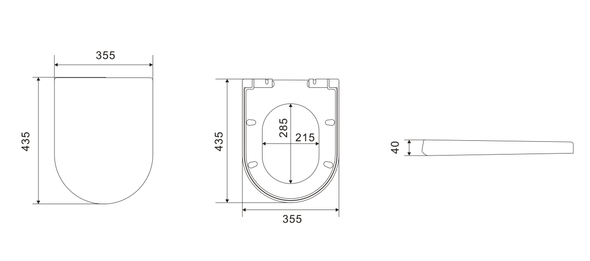 Thick Soft Close Toilet Seat for Mercury 435x355mm