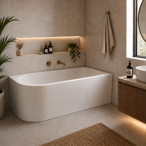 Clifton 1700 Right Corner Bath Gloss White