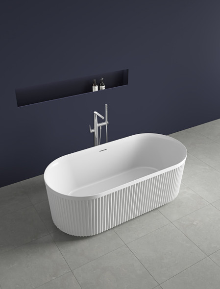 Alexandra 1500 V-Groove Freestanding Bath Gloss White