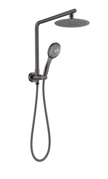 Montella Shower Rail Set Gun Metal (250mm Shower Head)