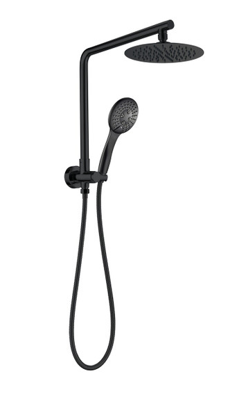 Montella Shower Rail Set Matt Black (250mm Shower Head)