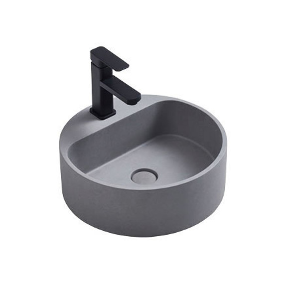 Burano 400x140mm Round Concrete Basin (Inc. Waste) French Grey