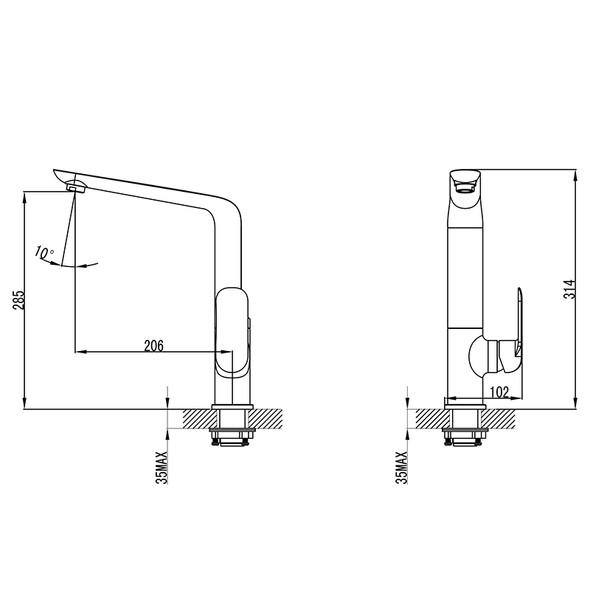 KARA SINK MIXER CHROME