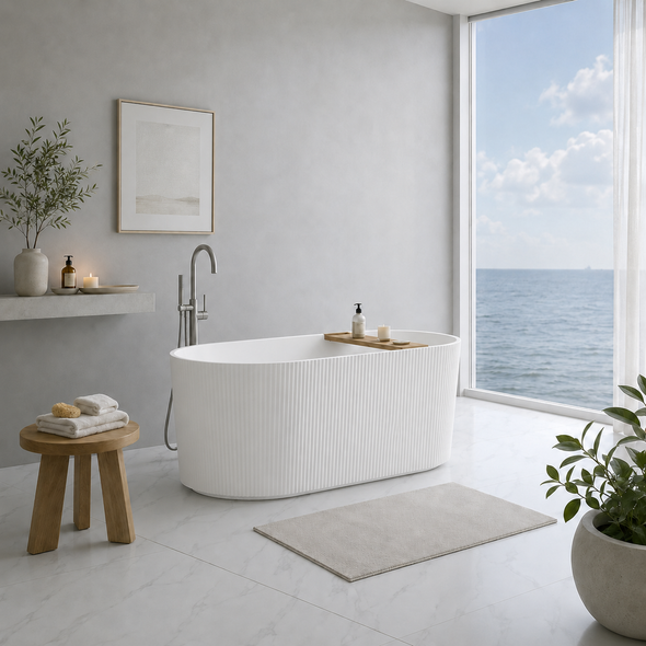 ALLY GROOVE BATH MATTE WHITE
