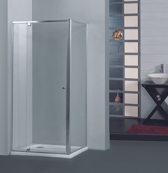 PACEY SEMI-FRAME CORNER PIVOT DOOR SHOWER SCREEN CHROME