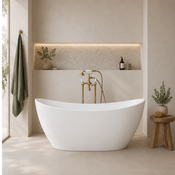 EVIE FREESTANDING BATH - MATT WHITE