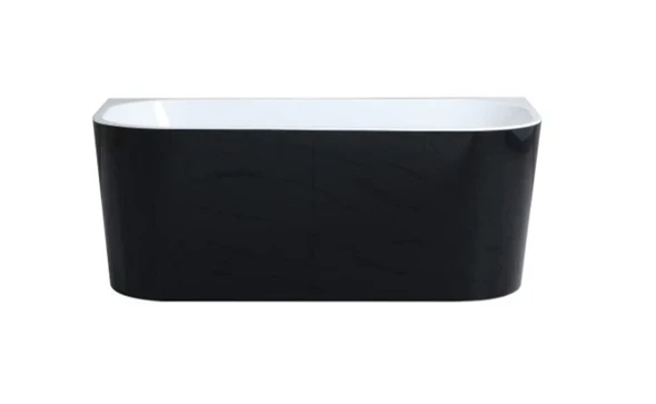 ELIVIA BACK TO WALL BATH - GLOSS BLACK & WHITE