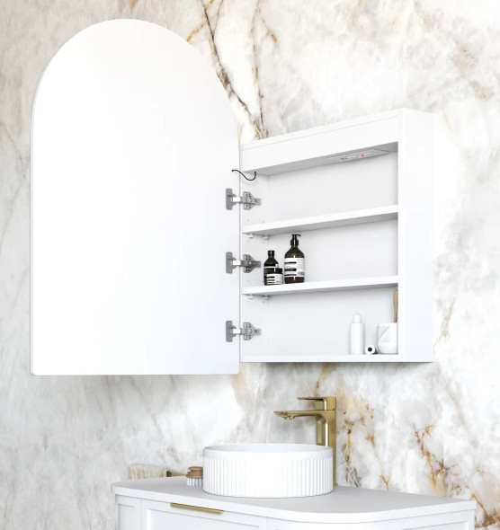 LED ARCHIE SHAVING CABINET 900(H)x600(W) - MATTE WHITE 