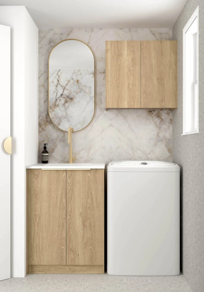 LAUNDRY KIT MINI - 650mm - BYRON/BONDI NATURAL OAK