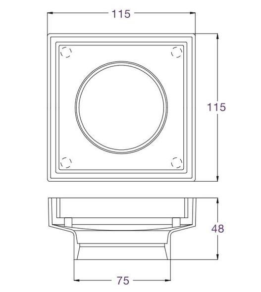 TILE INSERT BRUSHED NICKEL 115MM-75MM