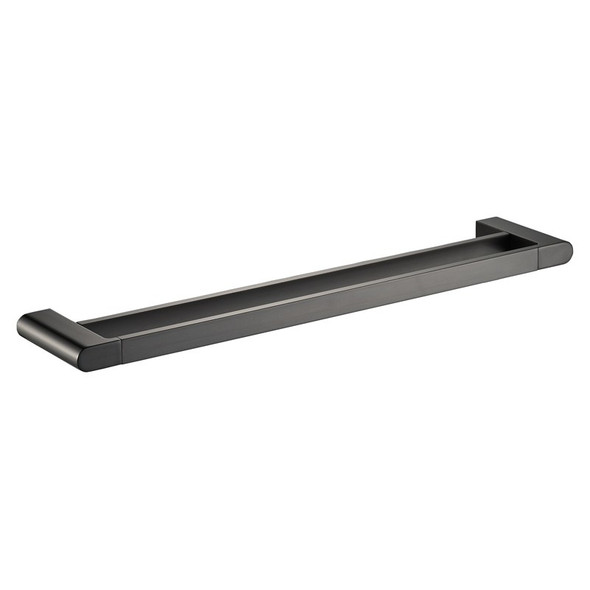 FLORES DOUBLE TOWEL RAIL 600mm GUN METAL FLORES DOUBLE TOWEL RAIL 600mm GUN METAL