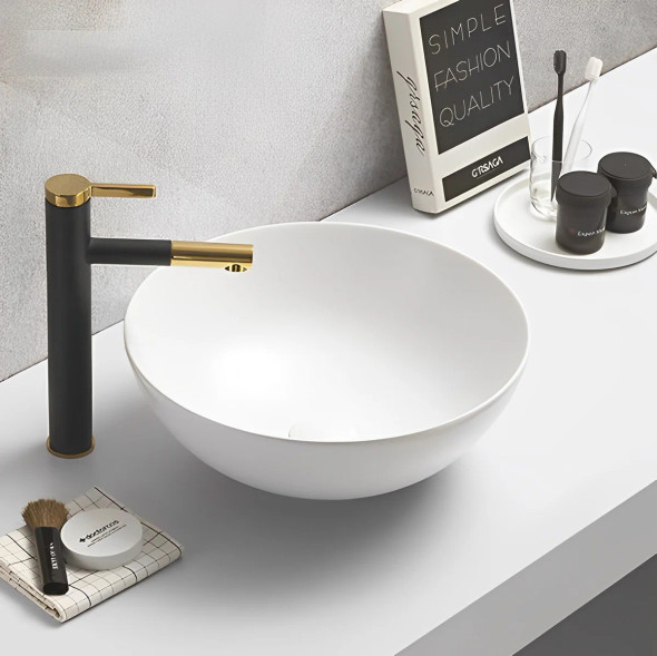 RHONDA ABOVE 400mm ROUND BASIN MATTE WHITE 