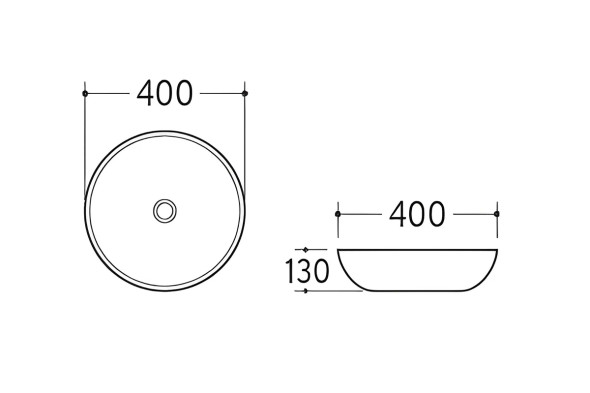 RONDA ABOVE 400mm ROUND BASIN MATTE WHITE