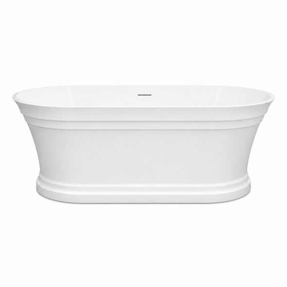 HAMPTON FREESTANDING BATH GLOSS WHITE with OVERFLOW